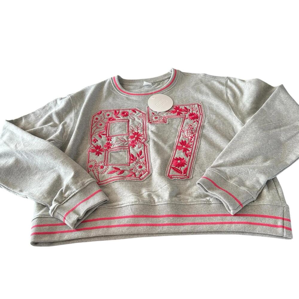 Coastal Dreamer Crop Sweatshirt New With Tags Size XL Embroidered “87”